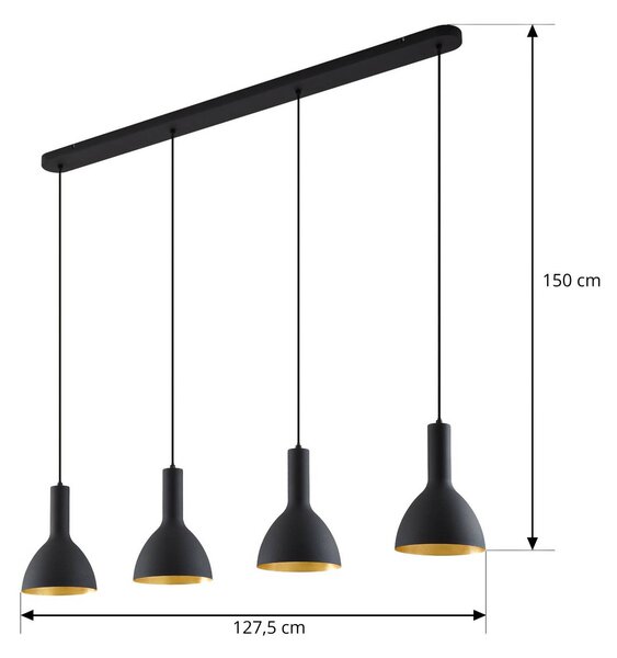 Lampa wisząca Cosmina Arcchio, możliwość ściemniania, czarny, kuchnia, metal, nowoczesny