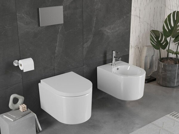 Mexen Sofia miska wc Rimless z deską wolnoopadającą twarda, duroplast, biała połysk - 30540200