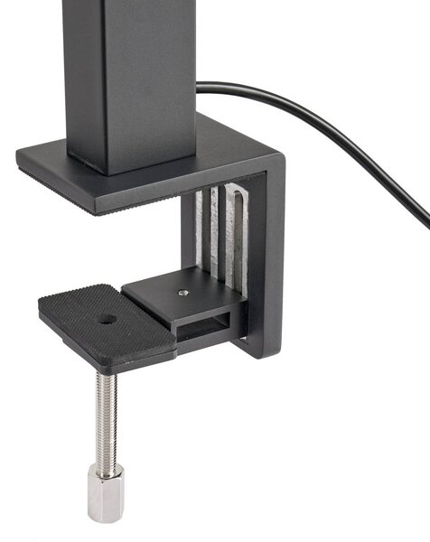 Lampka z klipsem Logan Arcchio, możliwość ściemniania, czarny, biuro, aluminium, nowoczesny