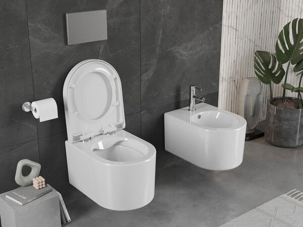 Mexen Sofia miska wc Rimless z deską wolnoopadającą twarda, duroplast, biała połysk - 30540200