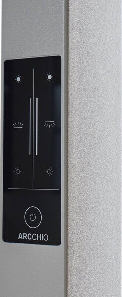 Lampka z klipsem Logan Arcchio, możliwość ściemniania, aluminiowy / szary / cynkowy, biuro, aluminium, nowoczesny