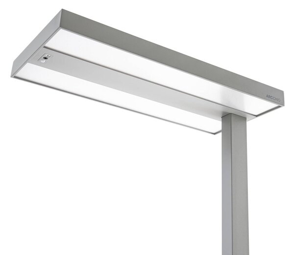 Lampka z klipsem Logan Arcchio, możliwość ściemniania, aluminiowy / szary / cynkowy, biuro, aluminium, nowoczesny