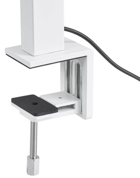 Lampka z klipsem Logan Arcchio, możliwość ściemniania, biały / opal, biuro, aluminium, nowoczesny
