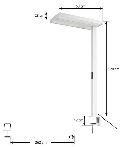 Lampka z klipsem Logan Arcchio, możliwość ściemniania, biały / opal, biuro, aluminium, nowoczesny