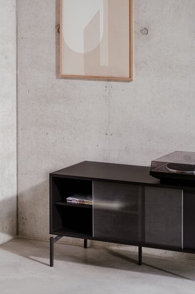 Czarna szafka pod TV 116x55x42 cm Met Mini – noo.ma