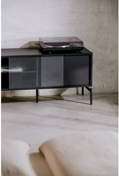 Czarna szafka pod TV 116x55x42 cm Met Mini – noo.ma