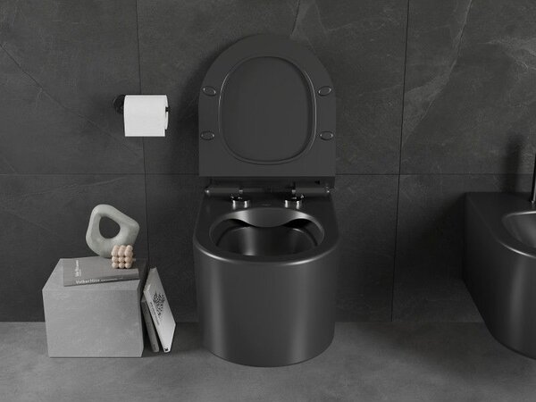 Mexen Sofia miska wc Rimless z deską wolnoopadającą slim, duroplast, czarna mat - 30540185