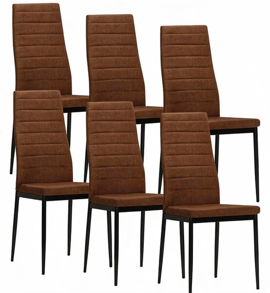 Zestaw 6 brązowych krzeseł do stołu B3-T49