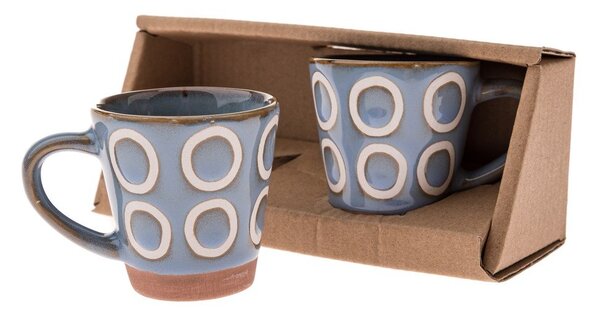 Niebieskie kubki zestaw 2 szt. na espresso ceramiczne 100 ml Rings – Dakls