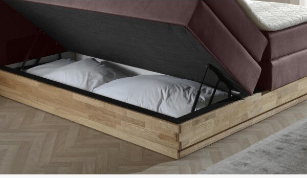 Łóżko Boxspring ze schowkiem, Moneta 160 brązowe