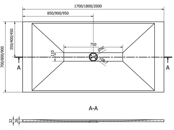 Mexen Toro brodzik prostokątny SMC 200 x 70 cm, czarny - 43707020