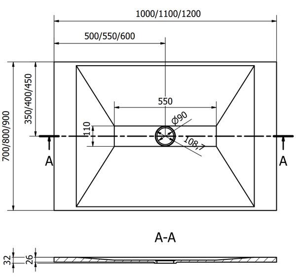 Mexen Toro brodzik prostokątny SMC 100 x 80 cm, biały - 43108010