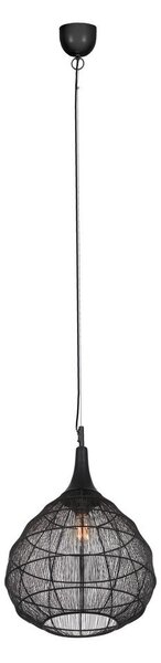 Lampa wisząca w kolorze matowej czerni z metalowym kloszem Soraya – Trio
