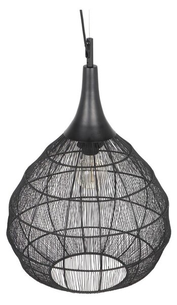 Lampa wisząca w kolorze matowej czerni z metalowym kloszem Soraya – Trio