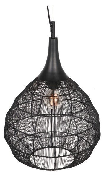 Lampa wisząca w kolorze matowej czerni z metalowym kloszem Soraya – Trio