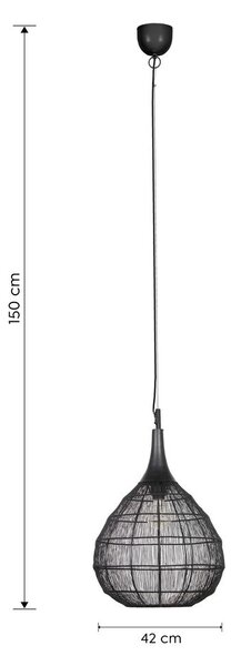 Lampa wisząca w kolorze matowej czerni z metalowym kloszem Soraya – Trio