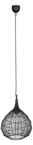 Lampa wisząca w kolorze matowej czerni z metalowym kloszem Soraya – Trio