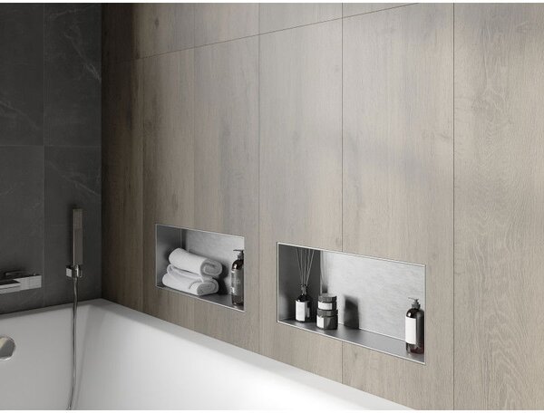 Mexen X-Wall-NR półka wnękowa bez kołnierza 45 x 20 cm, inox - 1911452010