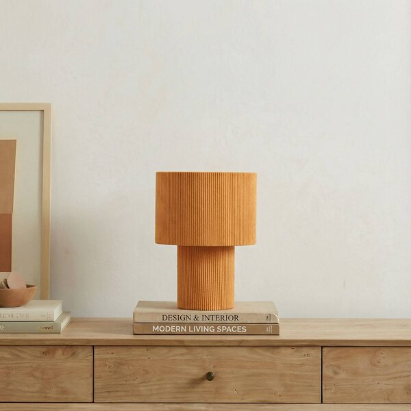 Lampa stołowa Jone Lindby, brązowy / rdzawy, salon / jadalnia, tkanina / materiał / jedwab, nowoczesny