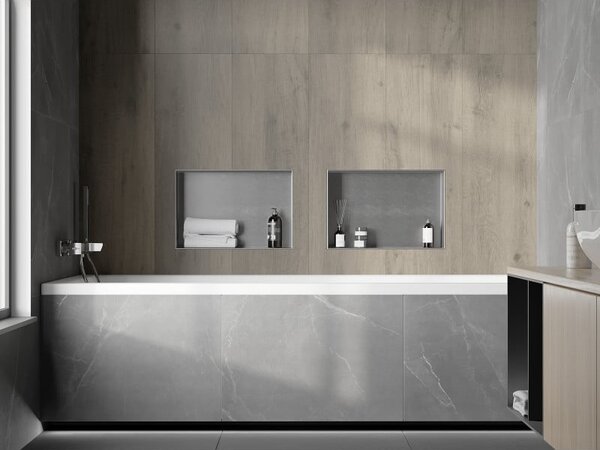 Mexen X-Wall-NR półka wnękowa bez kołnierza 45 x 30 cm, inox - 1911453010