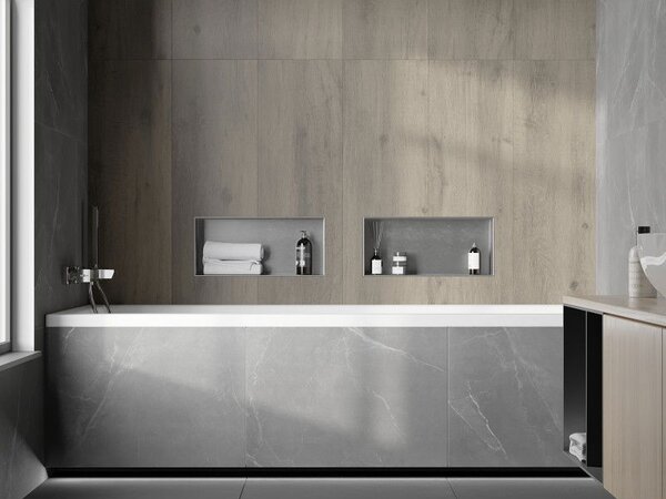 Mexen X-Wall-NR półka wnękowa bez kołnierza 45 x 20 cm, inox - 1911452010