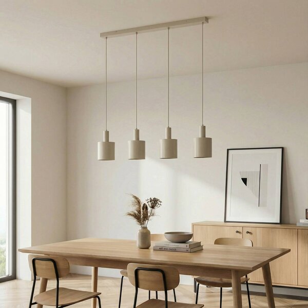 Lampa wisząca Ovelia Lindby, możliwość ściemniania, kremowy / amber, kuchnia, metal, nowoczesny