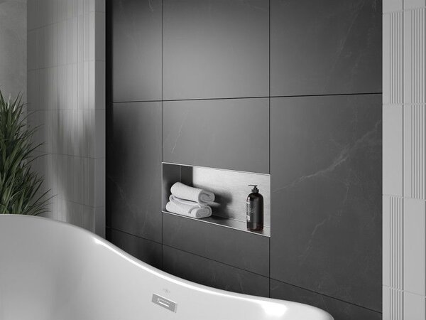 Mexen X-Wall-NR półka wnękowa bez kołnierza 60 x 20 cm, inox - 1911602010