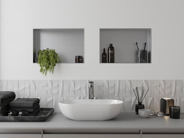 Mexen X-Wall-NR półka wnękowa bez kołnierza 45 x 30 cm, inox - 1911453010