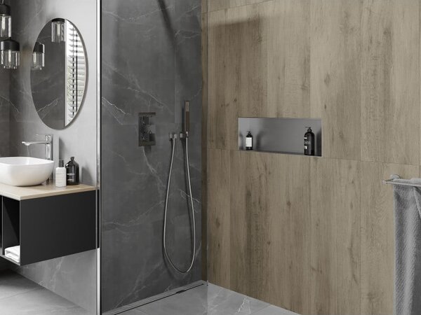 Mexen X-Wall-NR półka wnękowa bez kołnierza 60 x 20 cm, inox - 1911602010