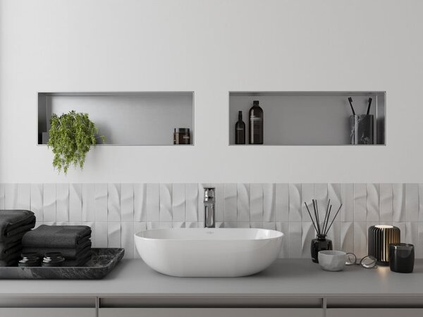 Mexen X-Wall-NR półka wnękowa bez kołnierza 60 x 20 cm, inox - 1911602010
