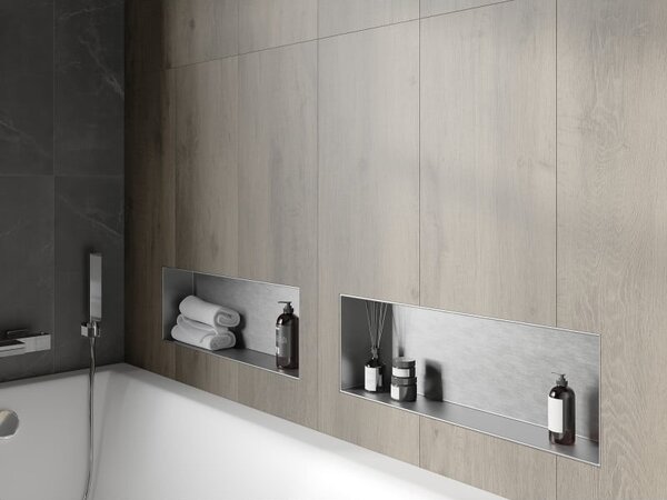 Mexen X-Wall-NR półka wnękowa bez kołnierza 60 x 20 cm, inox - 1911602010