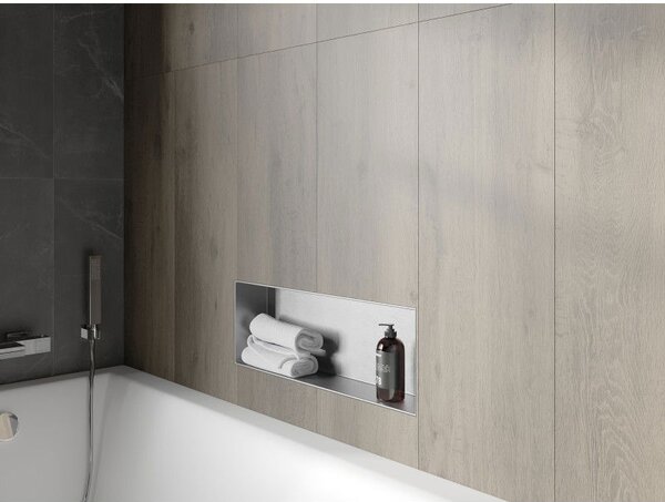 Mexen X-Wall-NR półka wnękowa bez kołnierza 60 x 20 cm, inox - 1911602010