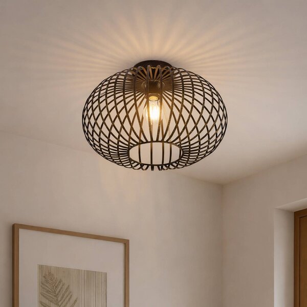 Lampa sufitowa Rosalea Lindby, możliwość ściemniania, czarny, salon / jadalnia, metal, nowoczesny