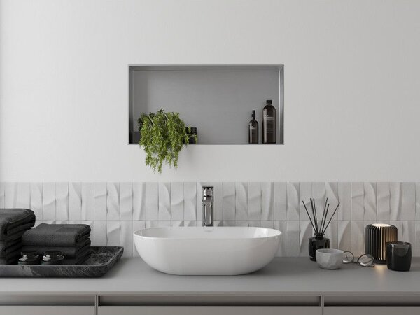 Mexen X-Wall-NR półka wnękowa bez kołnierza 60 x 30 cm, inox - 1911603010