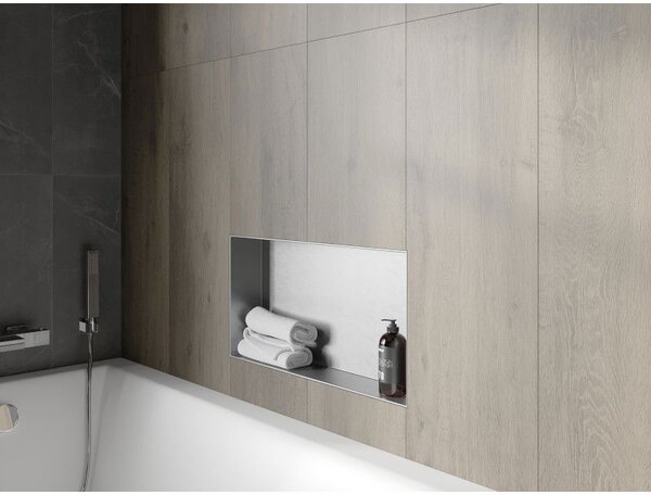Mexen X-Wall-NR półka wnękowa bez kołnierza 60 x 30 cm, inox - 1911603010