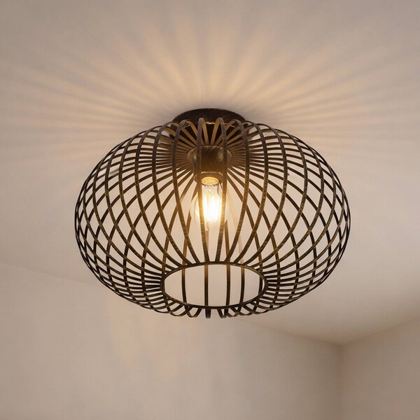 Lampa sufitowa Rosalea Lindby, możliwość ściemniania, czarny, salon / jadalnia, metal, nowoczesny