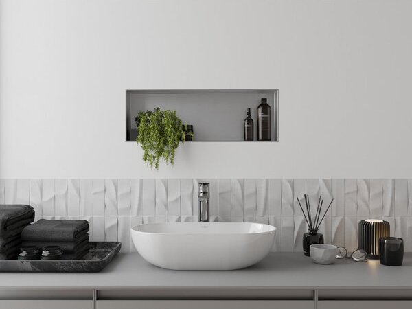 Mexen X-Wall-NR półka wnękowa bez kołnierza 60 x 20 cm, inox - 1911602010