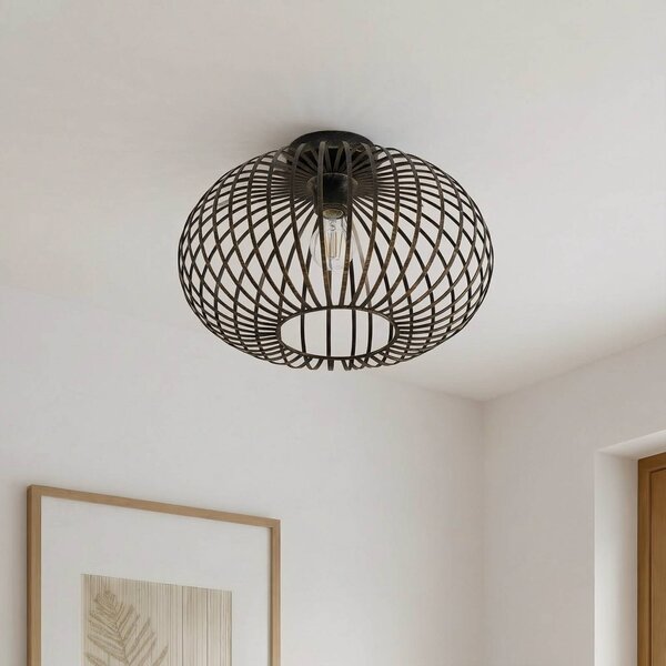 Lampa sufitowa Rosalea Lindby, możliwość ściemniania, czarny, salon / jadalnia, metal, nowoczesny