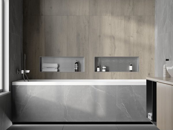 Mexen X-Wall-NR półka wnękowa bez kołnierza 60 x 20 cm, inox - 1911602010