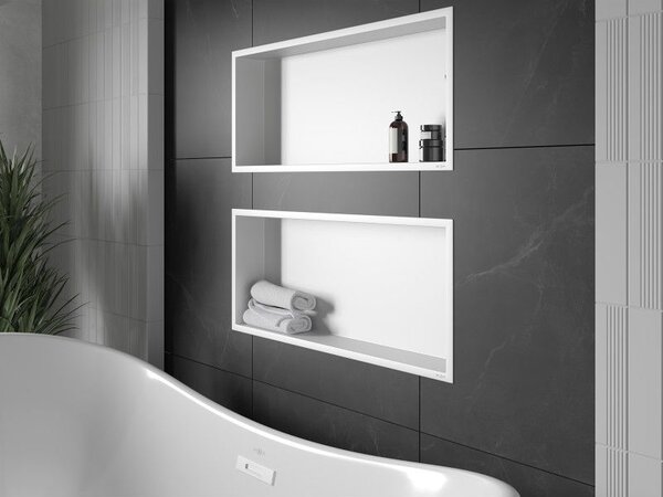 Mexen X-Wall-R półka wnękowa z kołnierzem 75 x 30 cm, biała - 1920753010