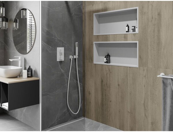 Mexen X-Wall-R półka wnękowa z kołnierzem 75 x 30 cm, biała - 1920753010
