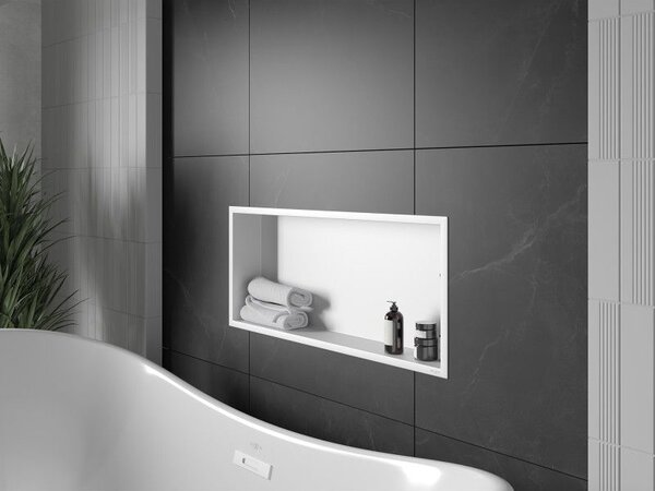 Mexen X-Wall-R półka wnękowa z kołnierzem 75 x 30 cm, biała - 1920753010