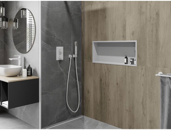 Mexen X-Wall-R półka wnękowa z kołnierzem 75 x 30 cm, biała - 1920753010