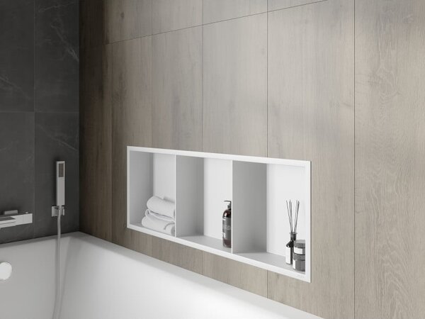 Mexen X-Wall-R półka wnękowa z kołnierzem i półką 90 x 30 cm, biała - 1920903010S