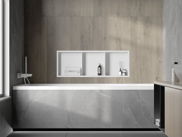 Mexen X-Wall-R półka wnękowa z kołnierzem i półką 90 x 30 cm, biała - 1920903010S