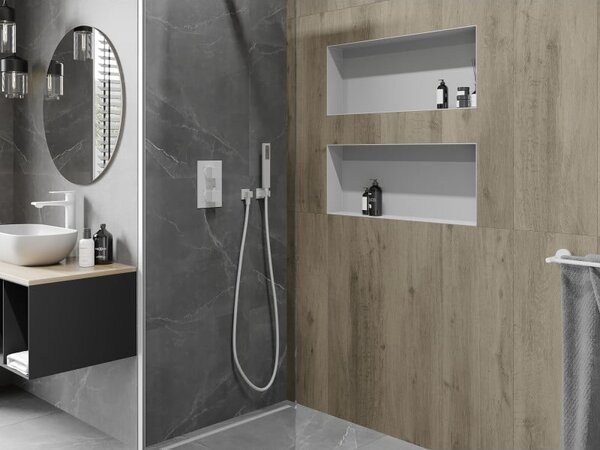 Mexen X-Wall-NR półka wnękowa bez kołnierza 75 x 30 cm, biała - 1921753010