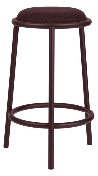Bordowy metalowy hoker (wysokość siedziska 68 cm) Hogo – noo.ma
