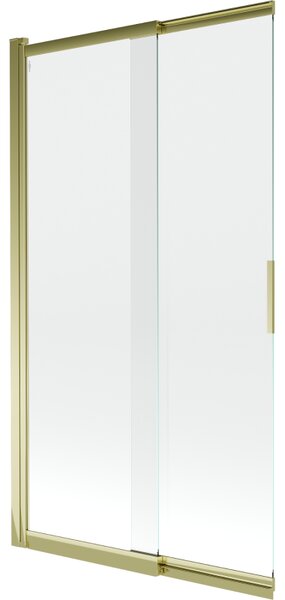 Mexen Fox parawan nawannowy 2-skrzydłowy przesuwny 100 x 150 cm, transparent, złoty - 891-100-002-50-00