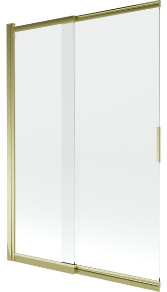 Mexen Fox parawan nawannowy 2-skrzydłowy przesuwny 120 x 150 cm, transparent, złoty - 891-120-002-50-00