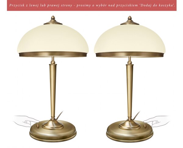 Lampa gabinetowa z kremowym kloszem YR-B2E-P